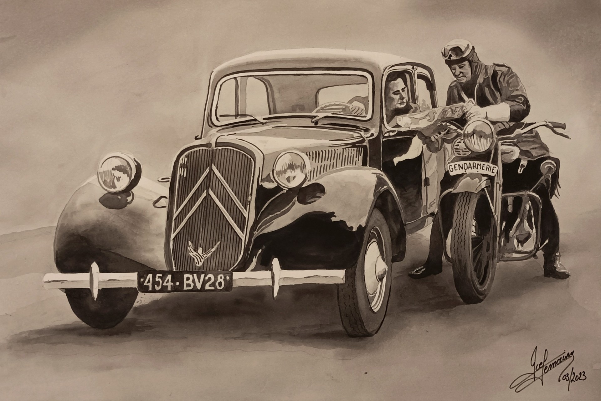 traction et motard 1950